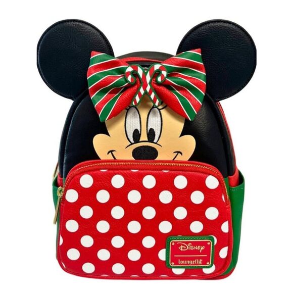 Loungefly Disney Minnie Mouse Holiday Interchangeable Bows Backpack NWT main image 6